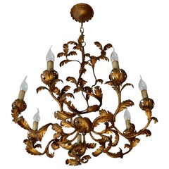 Vintage Gilt Tole Chandelier