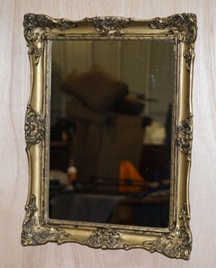 Vintage Gilt Wood French Framed Wall Mirror with Ornate Decorative Frame