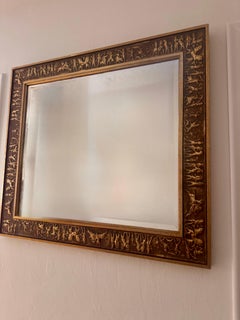 Vintage Gilt Wood Mirror with Intricate Carvings Wall Decor