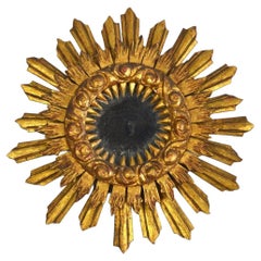 Vintage Gilt Wood Sunburst Mirror