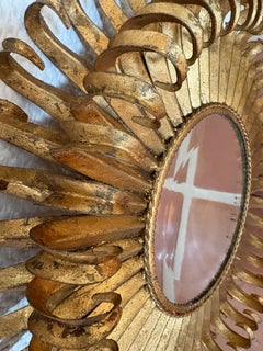 Vintage giltmetal eyelash mirror