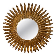 Vintage giltmetal eyelash mirror