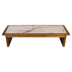 Retro Giltwood Coffee Table with Marble Top