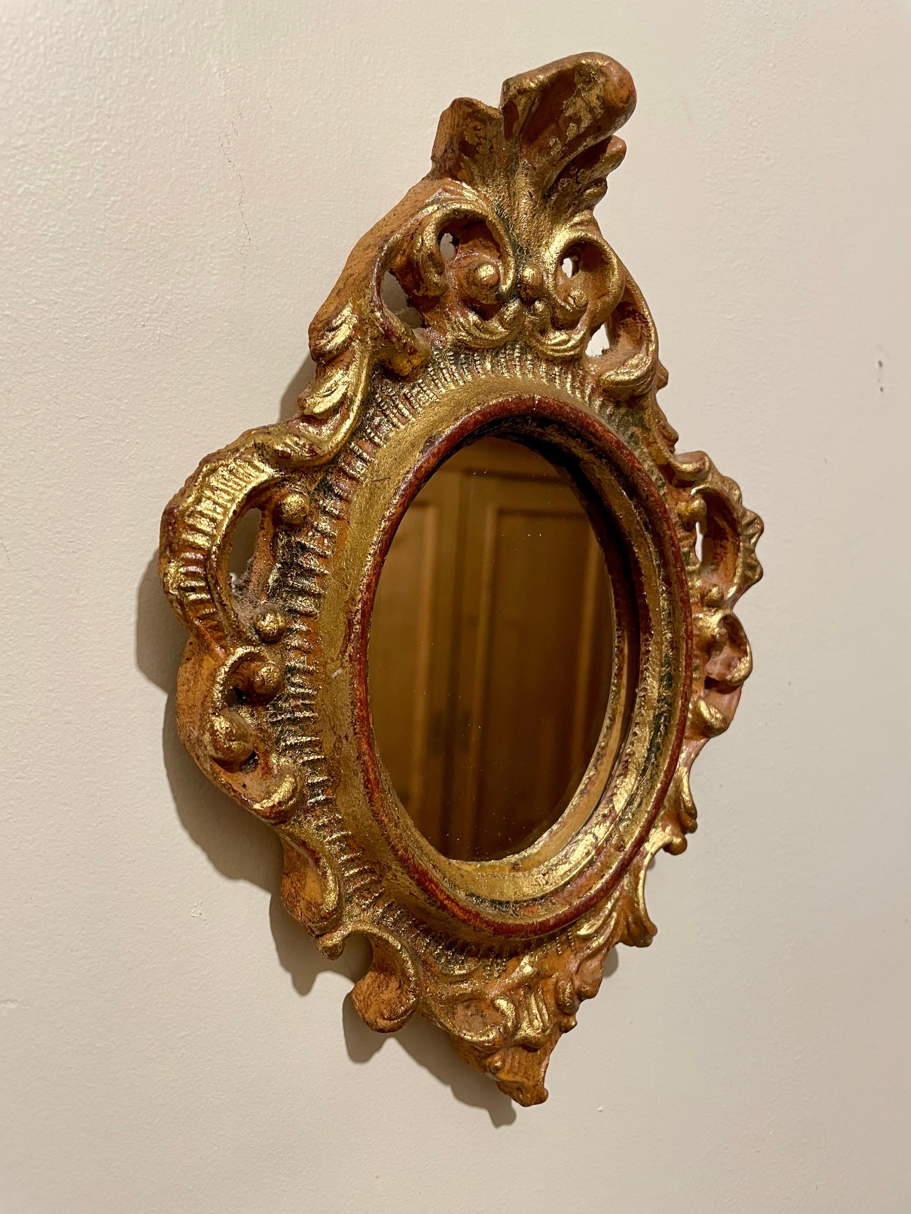 Vintage Giltwood Italian Florentine Mirror 1 Bon état - En vente à New York, NY