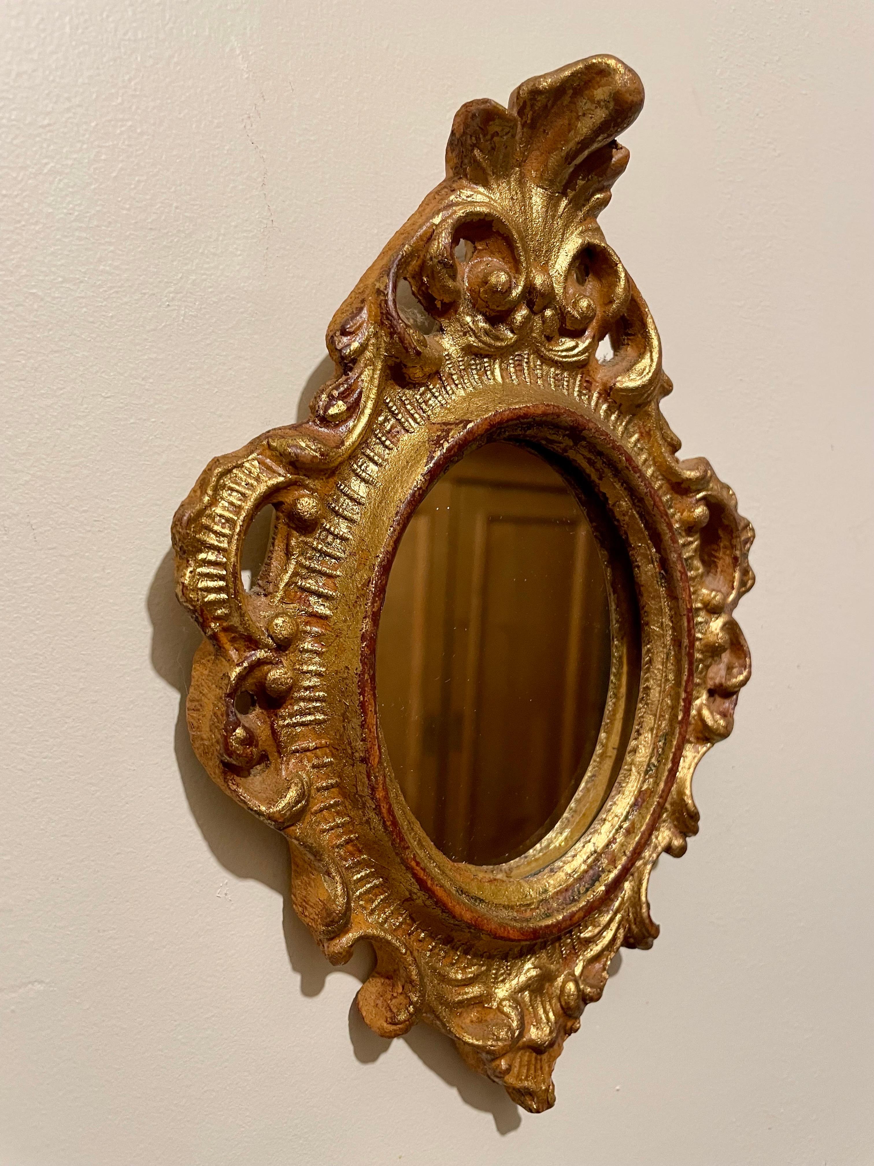 Vintage Giltwood Italian Florentine Mirror 2 For Sale 2