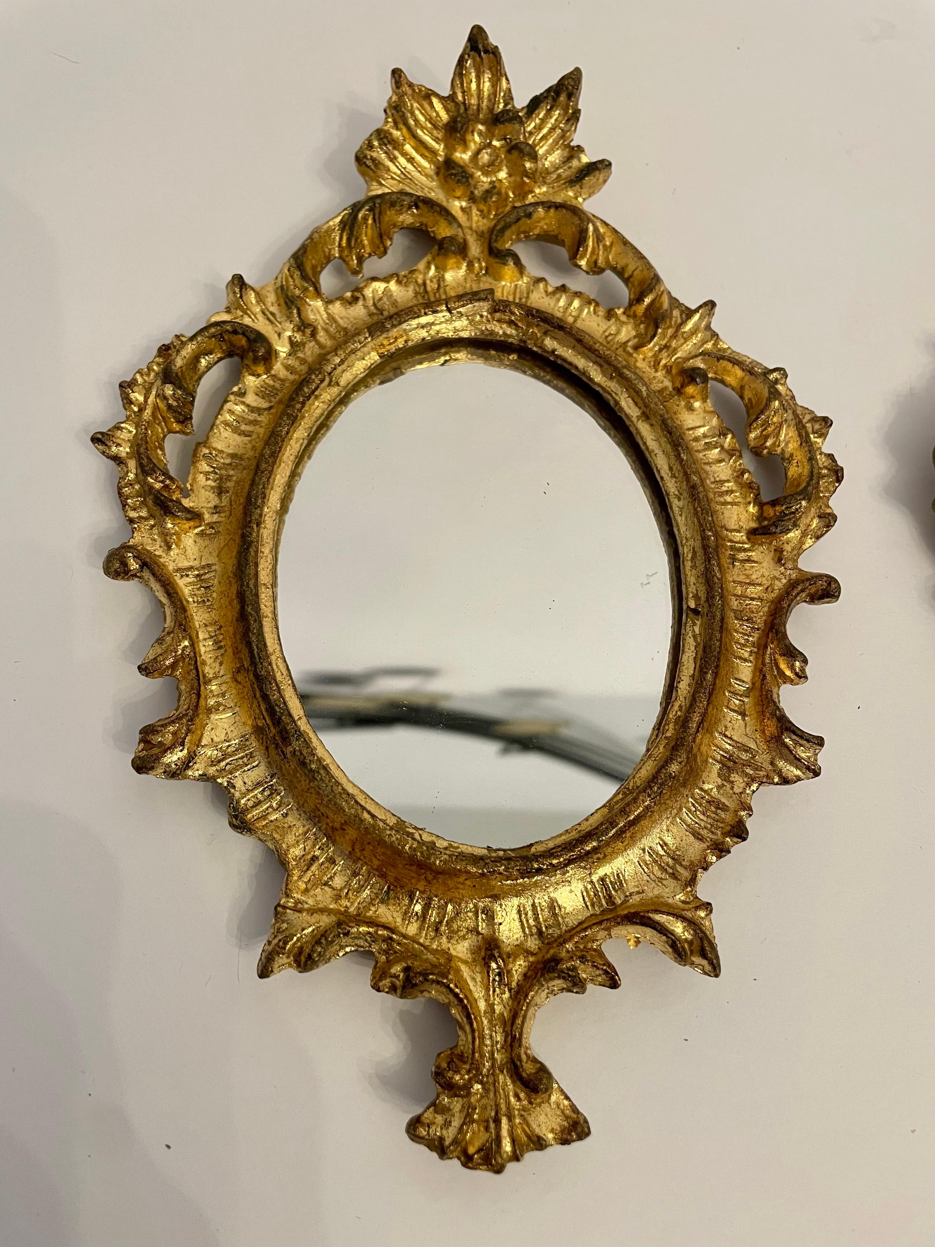 Vintage Giltwood Italian Florentine Mirrors Set of Three 1