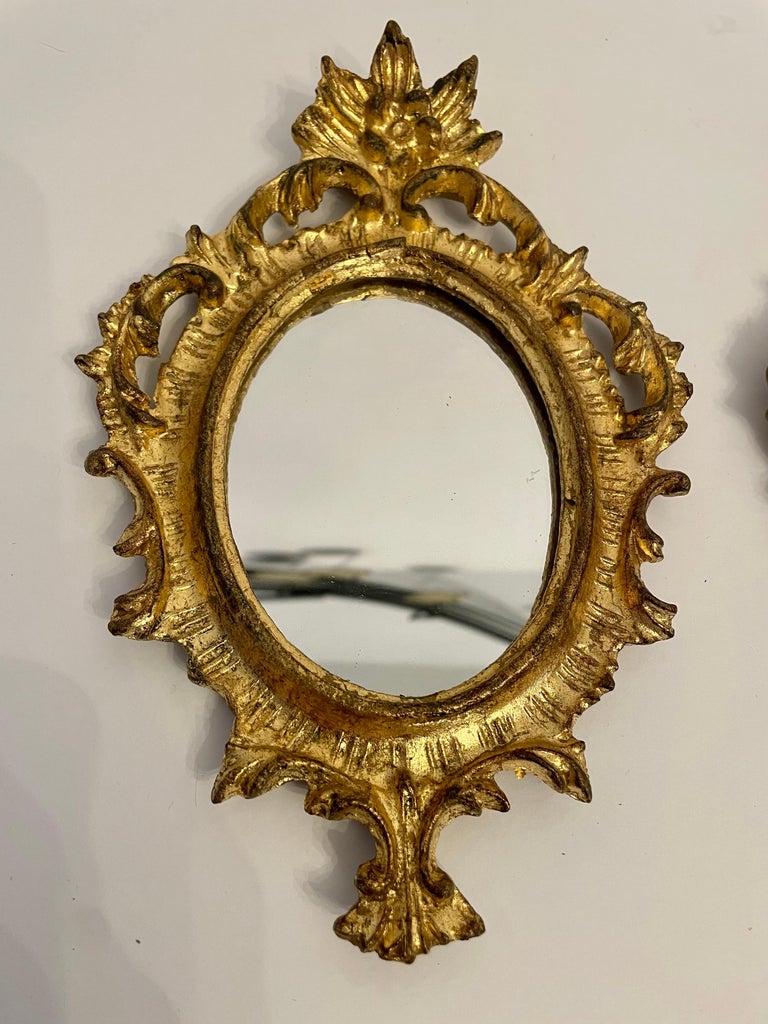 Vintage Giltwood Italian Florentine Mirrors Set of Three For Sale 1