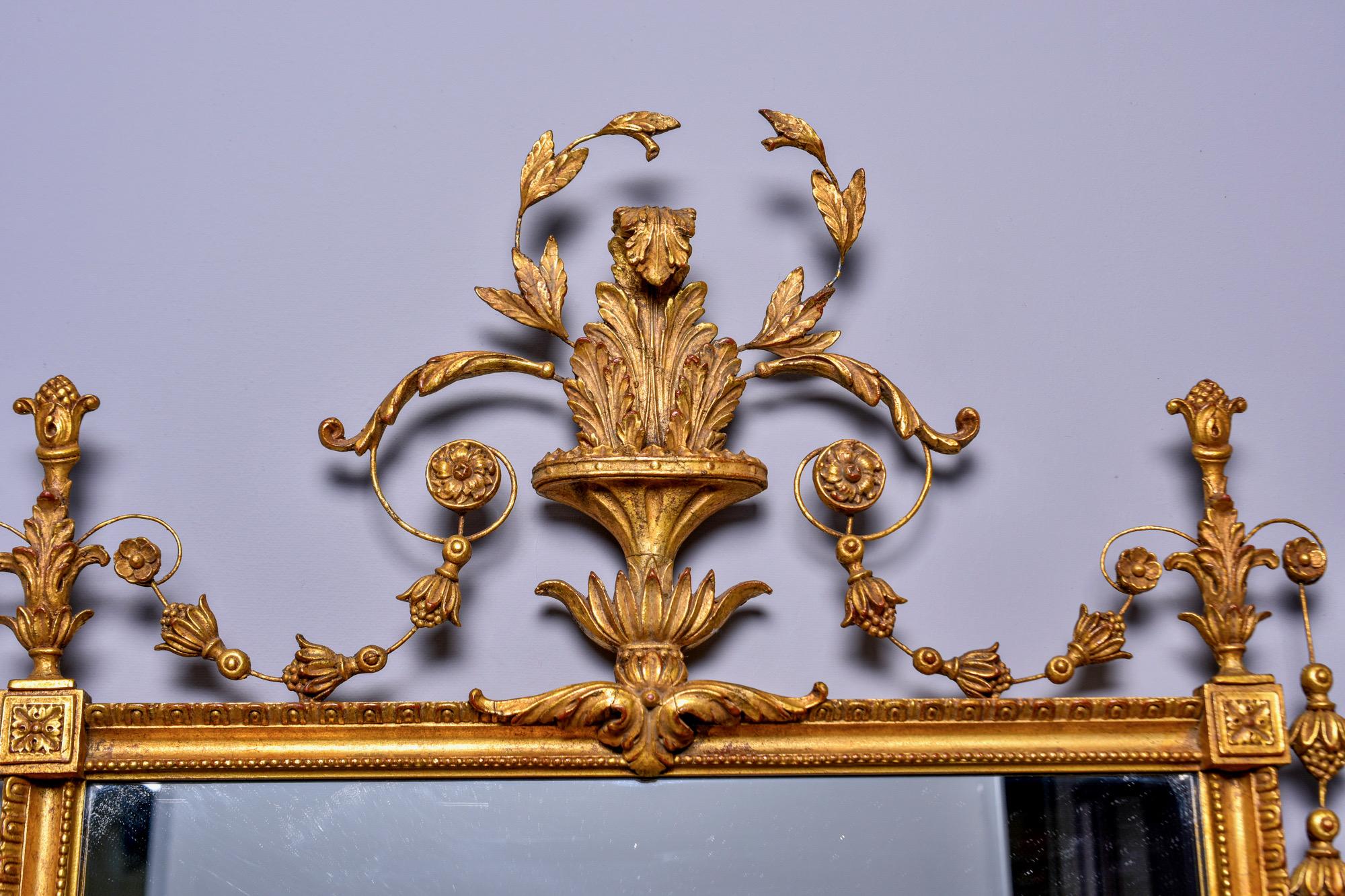 Vintage Giltwood Mirror with Fancy Crest 4