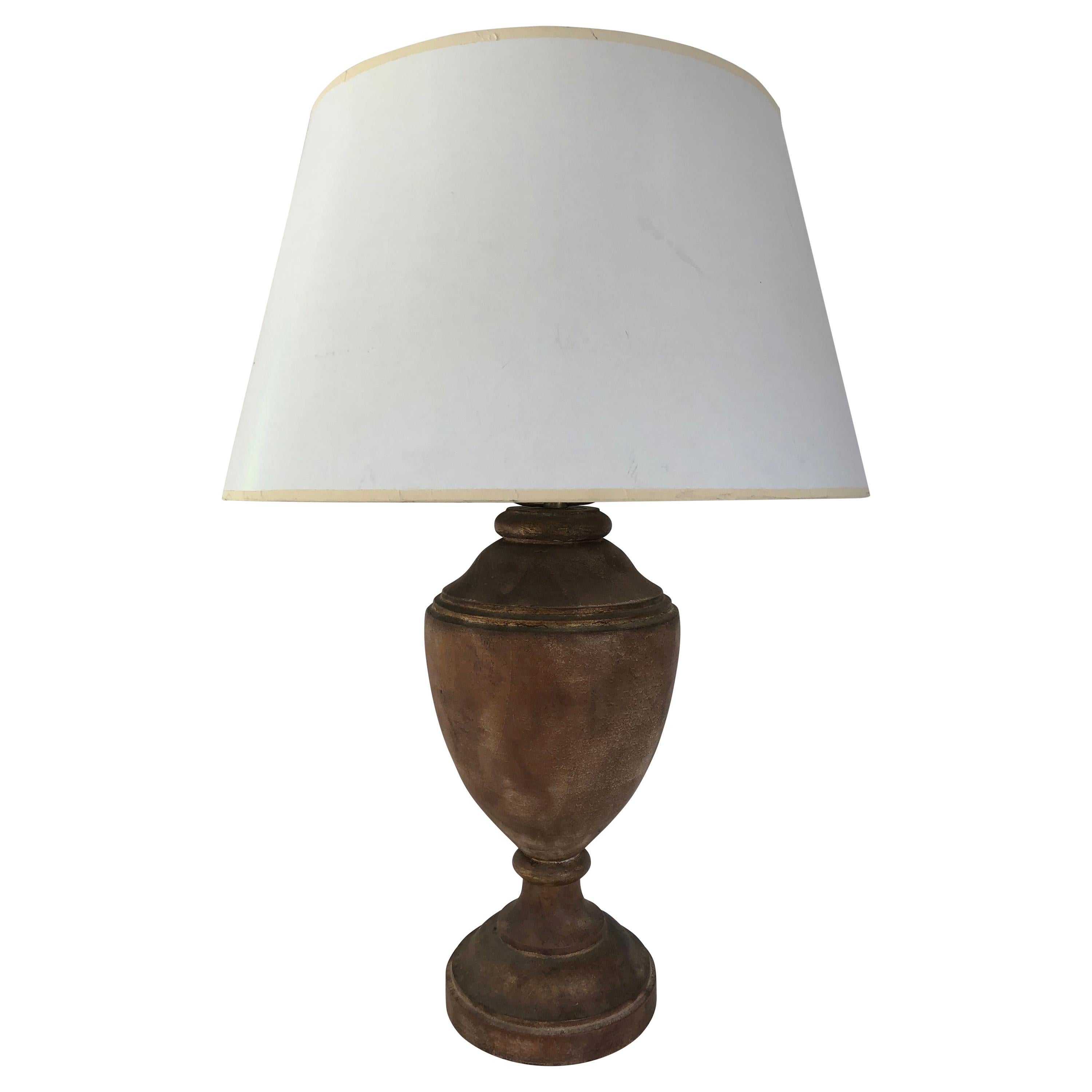 Vintage Giltwood Urn Table Lamp For Sale