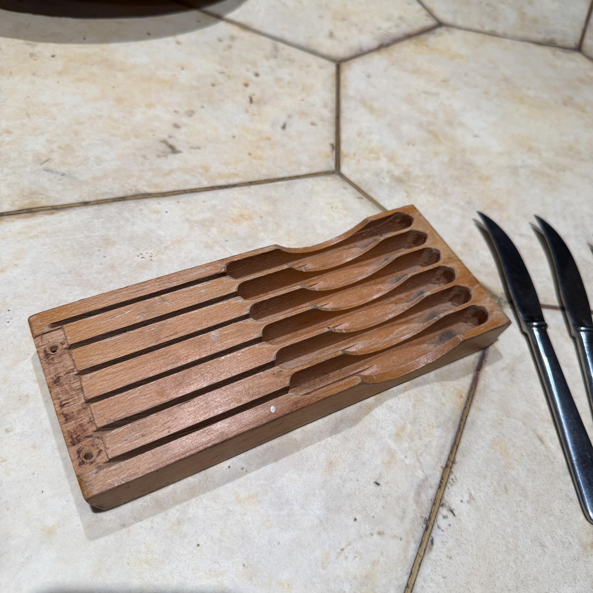Mid-Century moderno Coltelli da bistecca vintage della Gimbel Brothers Sheffield  Set di 6 pezzi in stile Mid-Century Modern in vendita