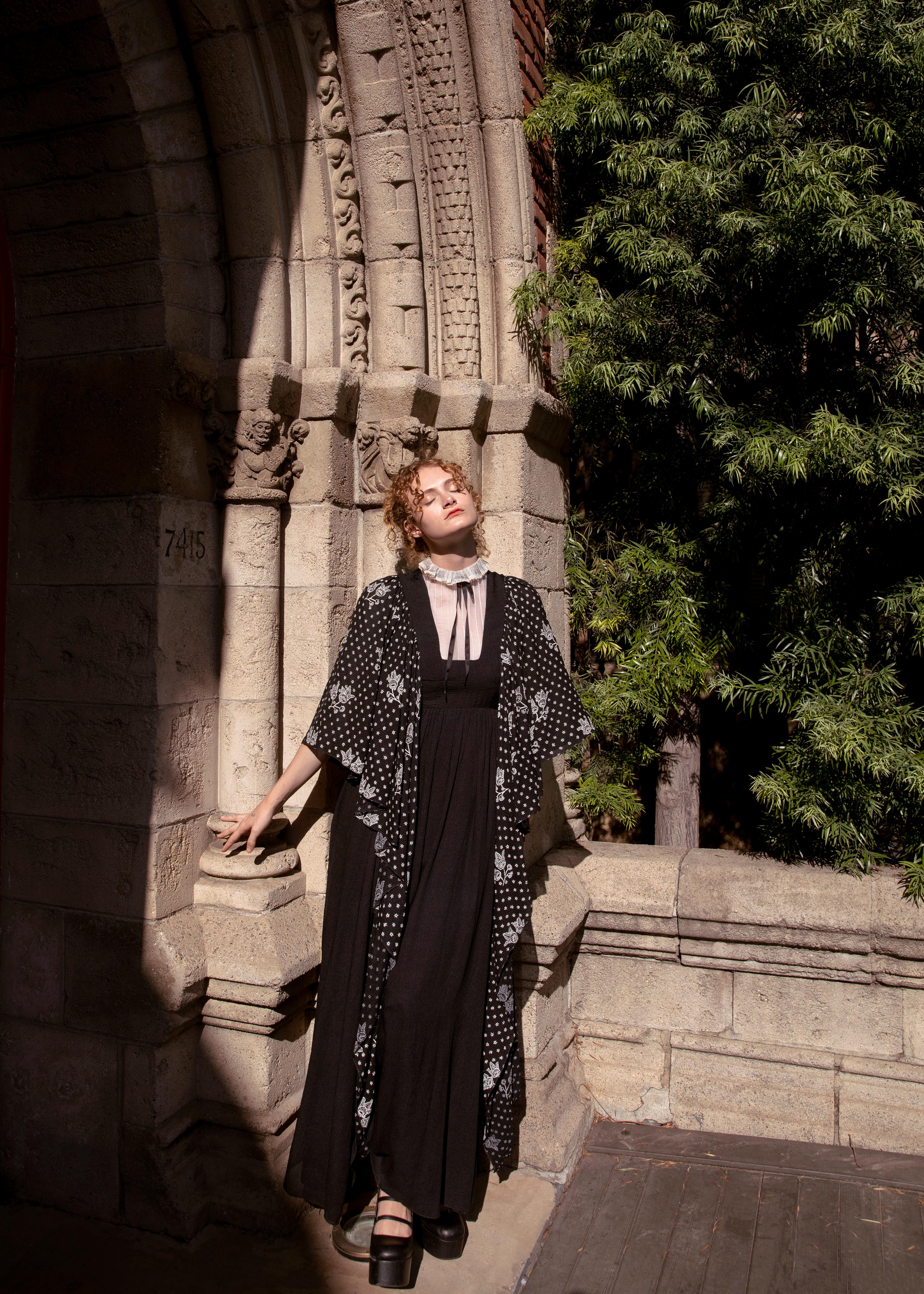 Robe vintage Gina Fratini à manches ange des années 1970 en vente 2