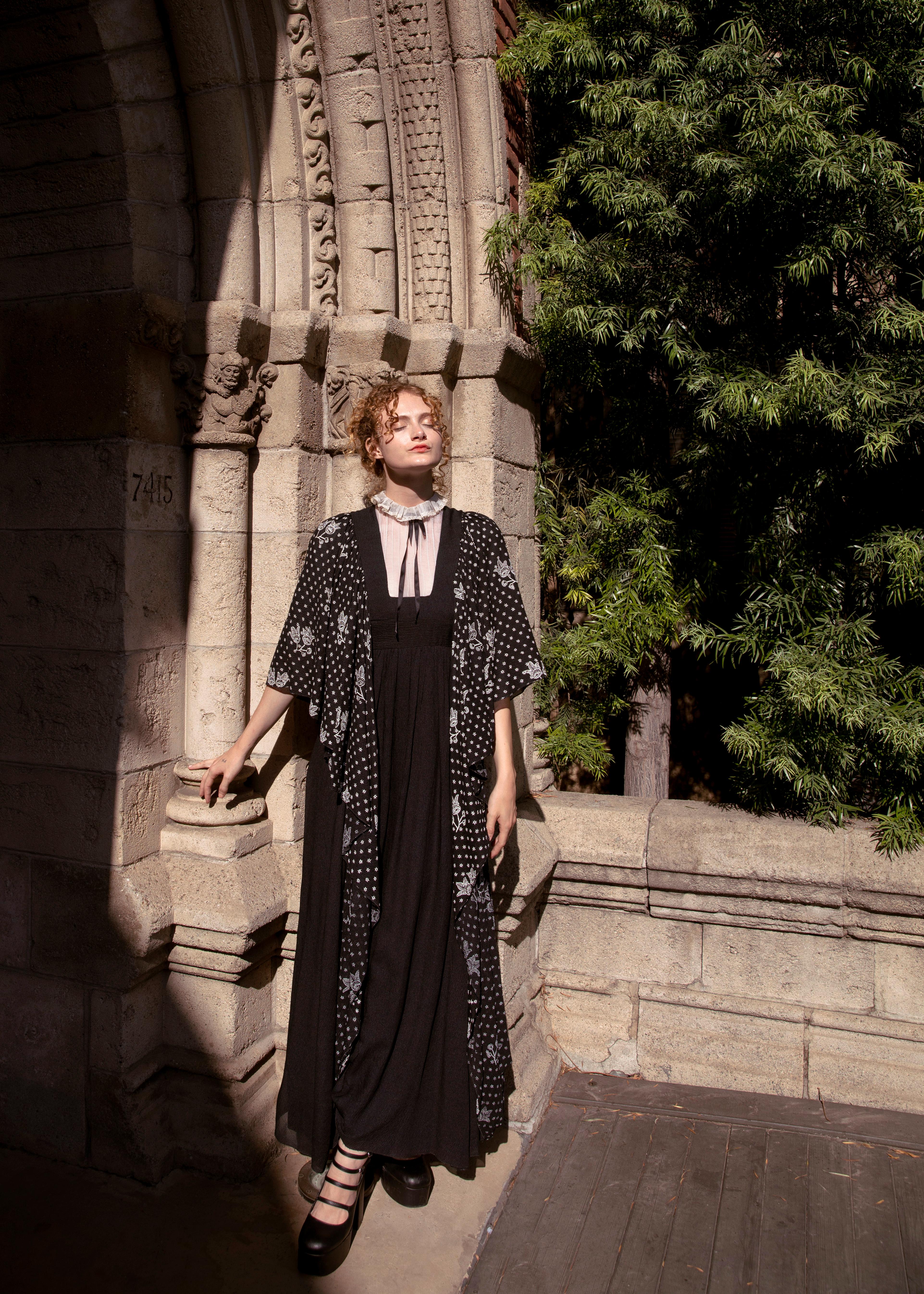 Robe vintage Gina Fratini à manches ange des années 1970 en vente 3