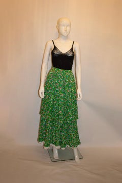 Vintage Gina Fratini Green Floral Skirt