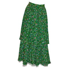 Vintage Gina Fratini Green Floral Skirt