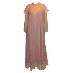 Vintage Gina Fratini Pink and White Prairie Dress