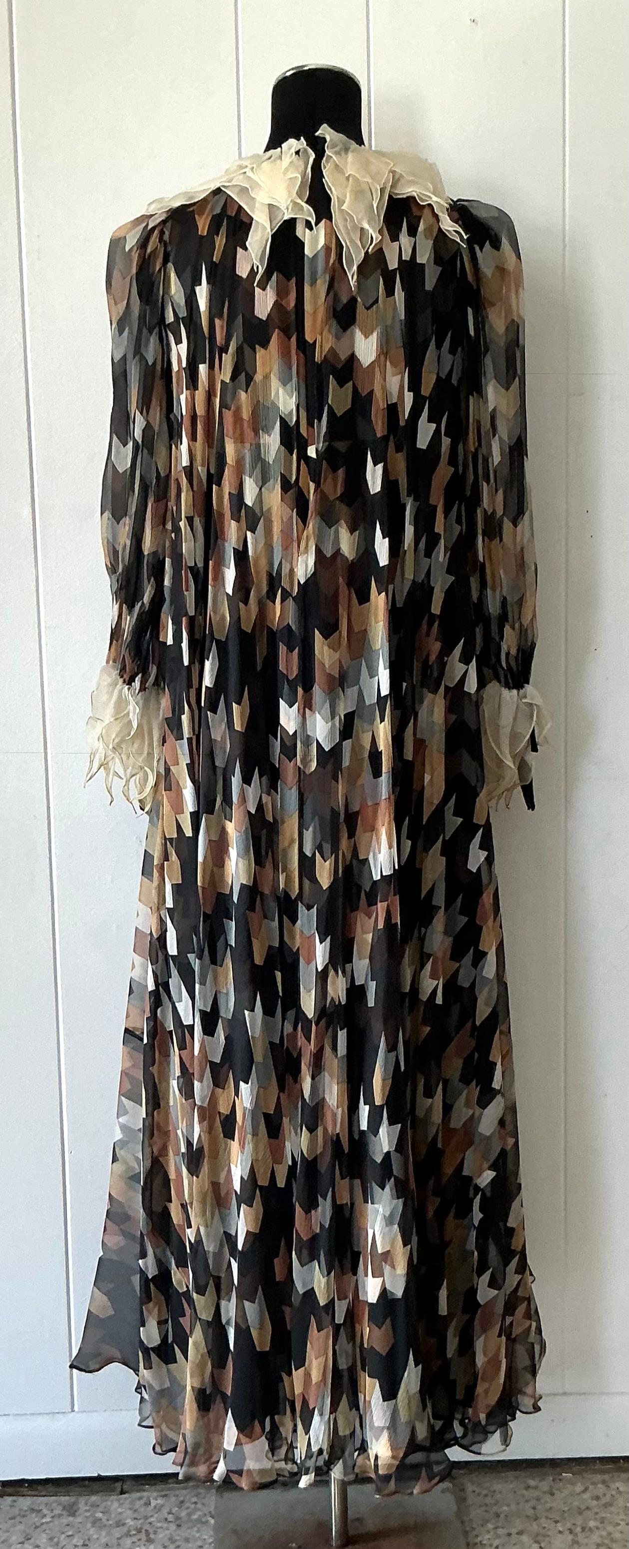 Maxi abito vintage in seta di Gina Fratini in vendita 5