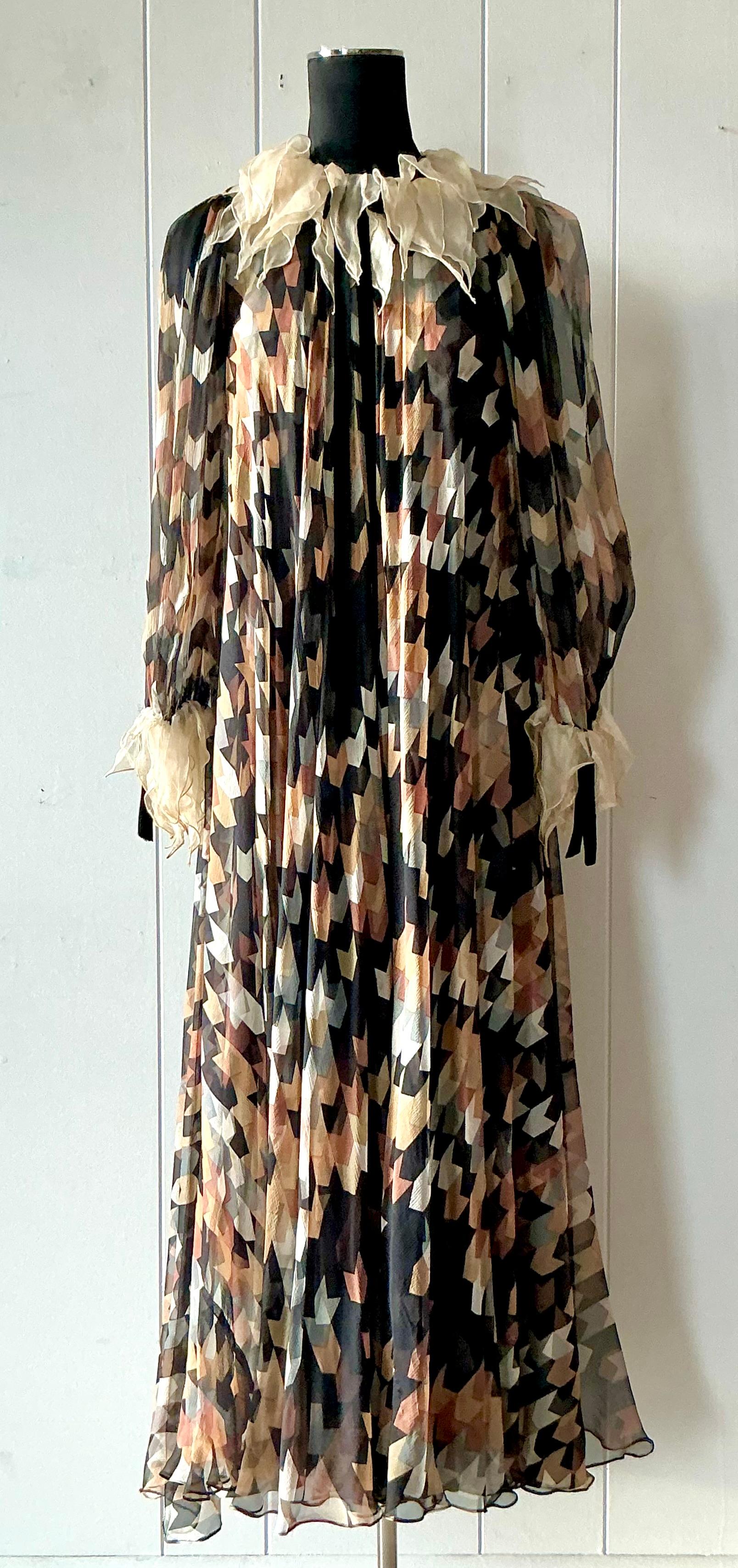 Maxi abito vintage in seta di Gina Fratini In condizioni buone in vendita a West Palm Beach, FL