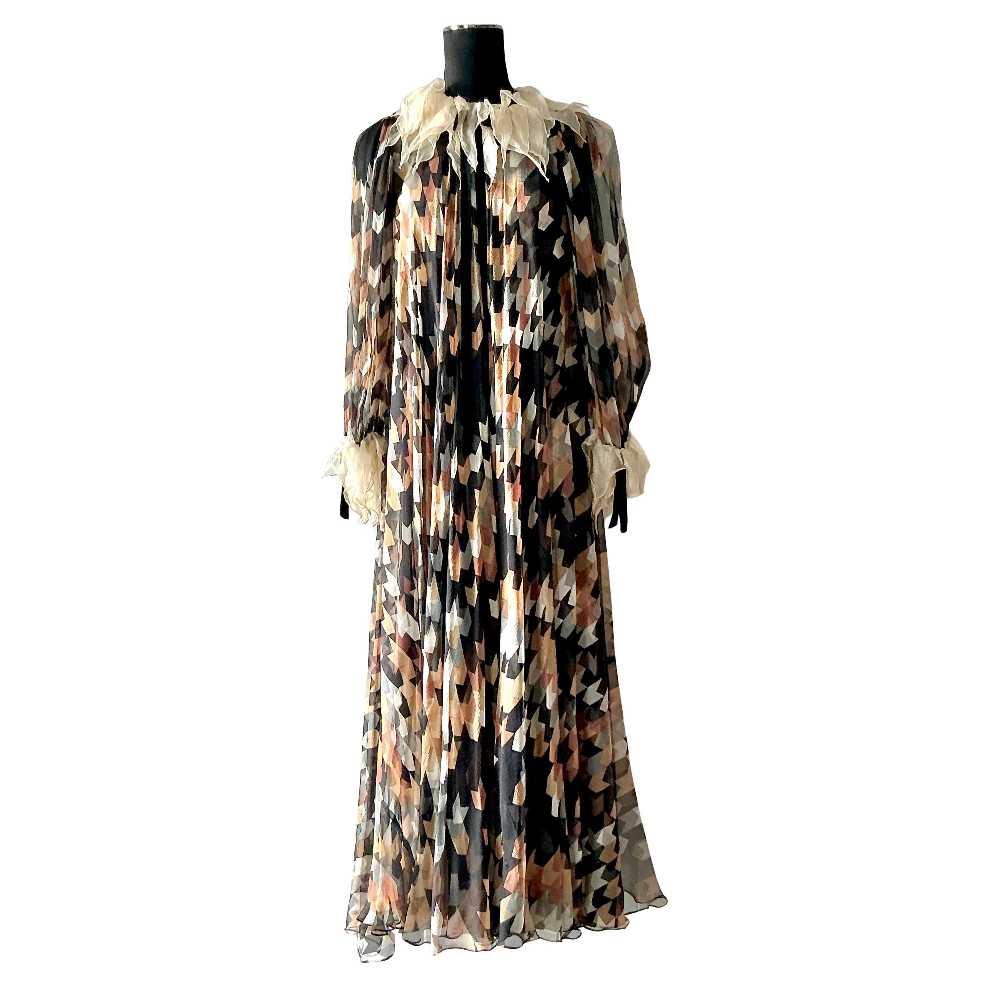 Vintage Gina Fratini Silk Maxi Dress