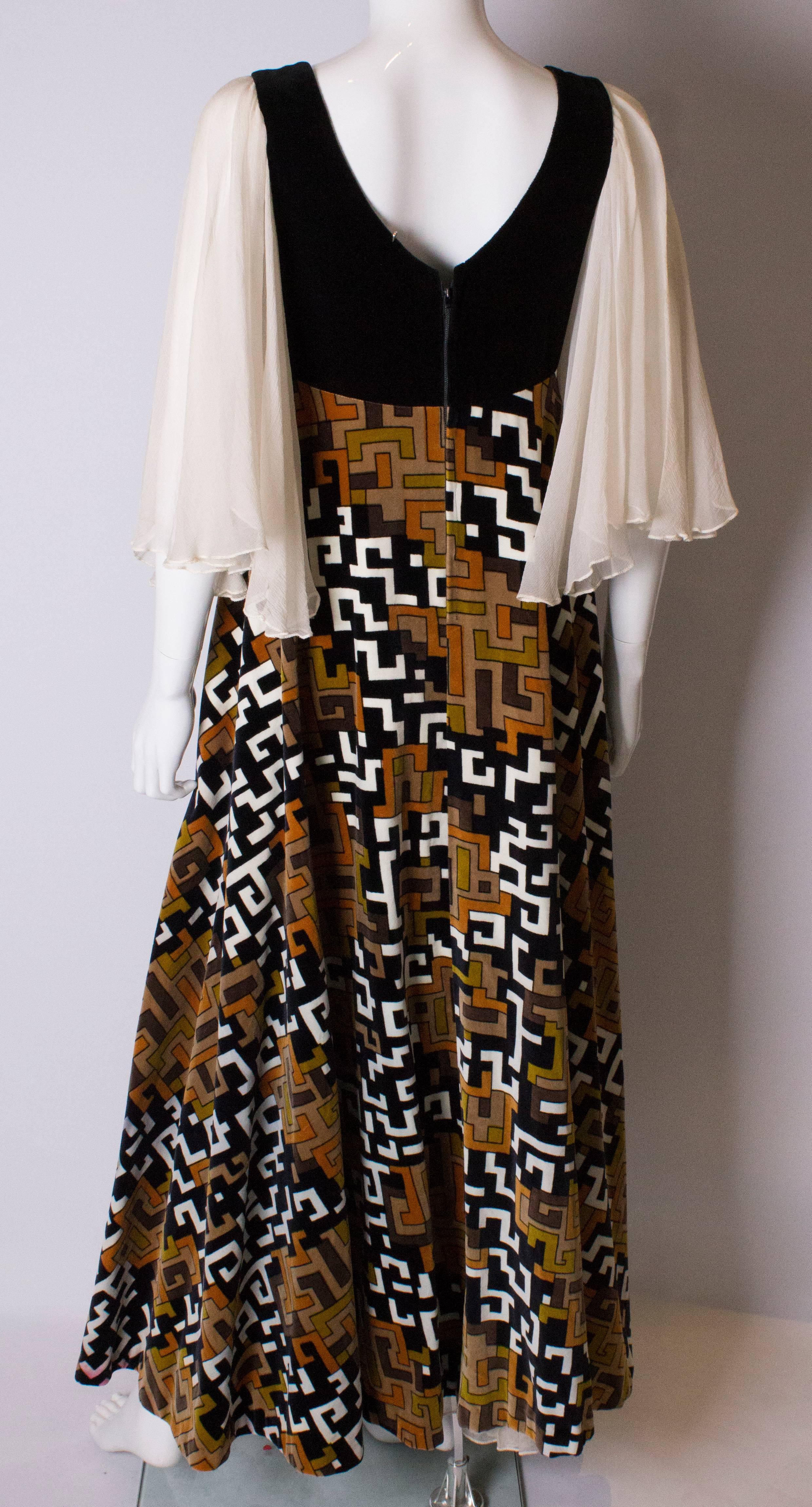 Women's Vintage Gina Fratini Velvet and Silk Gown