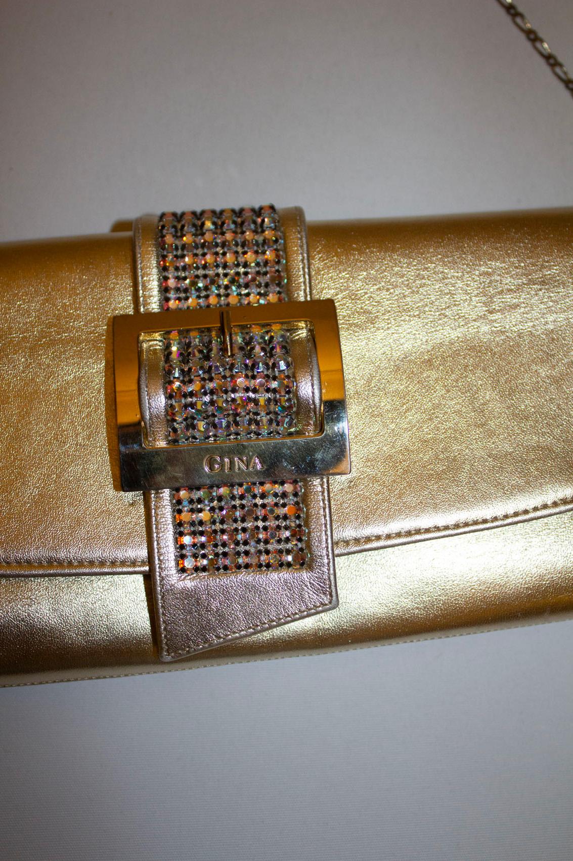 Vintage Gina Gold and Diamante Bag For Sale 1