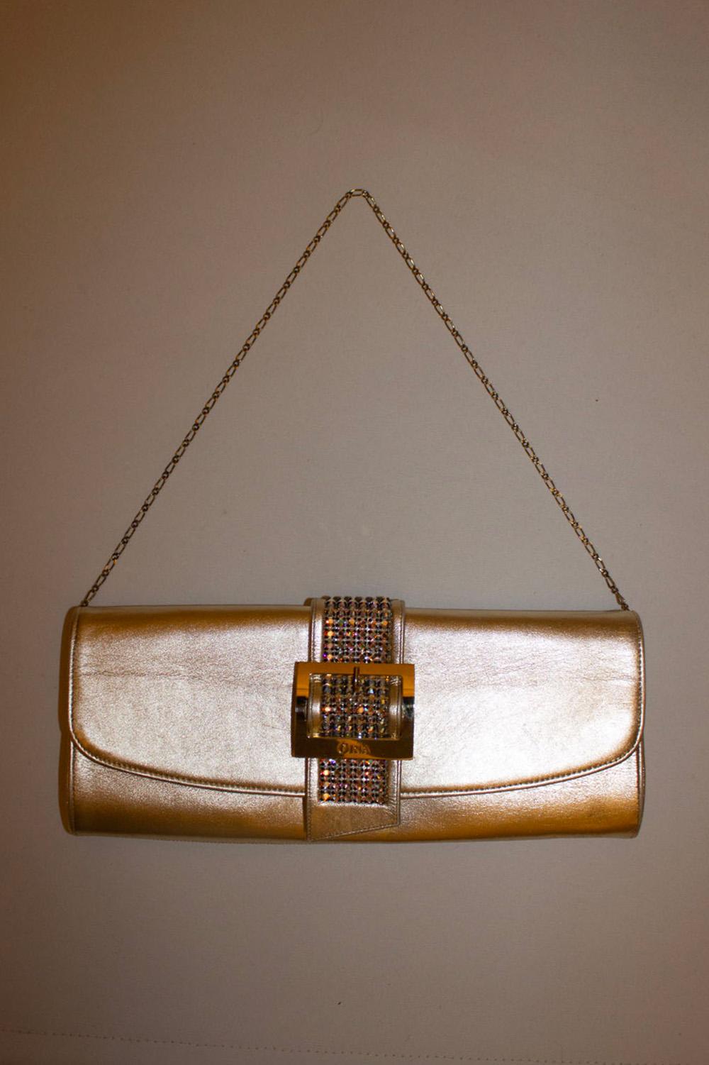 Vintage Gina Gold and Diamante Bag For Sale 2