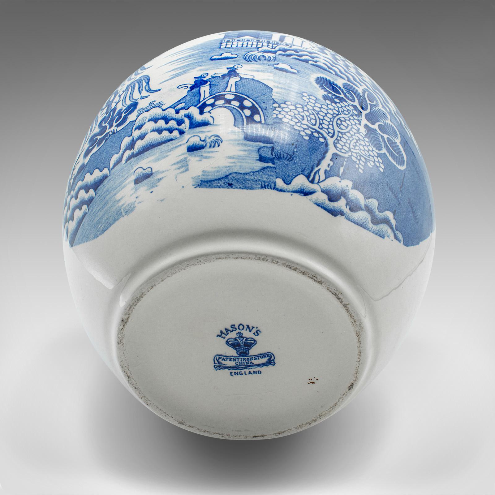 Vintage Ingwergefäß, englisch, Keramik, dekorative Gewürzurne, blau und weiß, 1970 im Angebot 4
