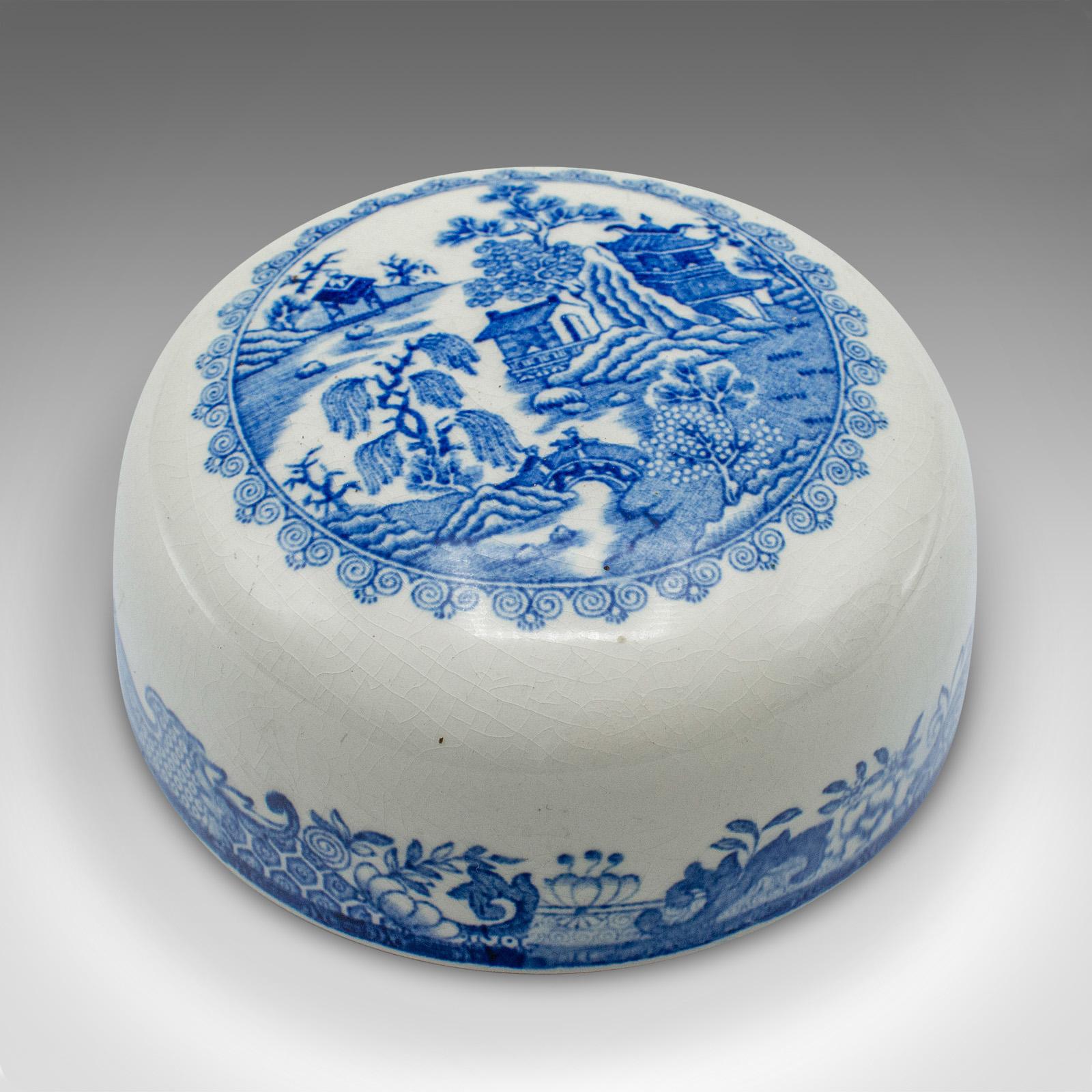 Vintage Ingwergefäß, englisch, Keramik, dekorative Gewürzurne, blau und weiß, 1970 im Angebot 3