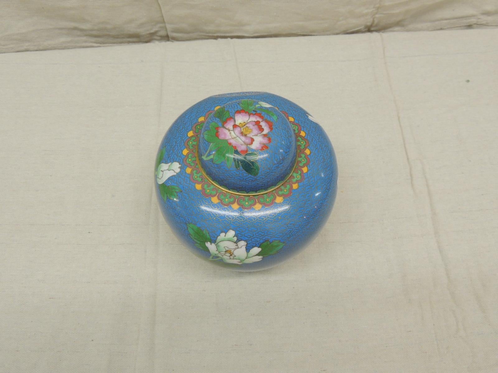 cloisonne jar with lid