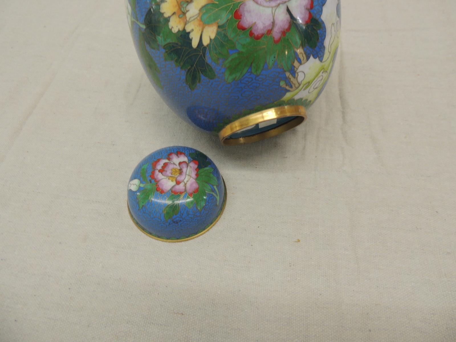 cloisonne vase with lid