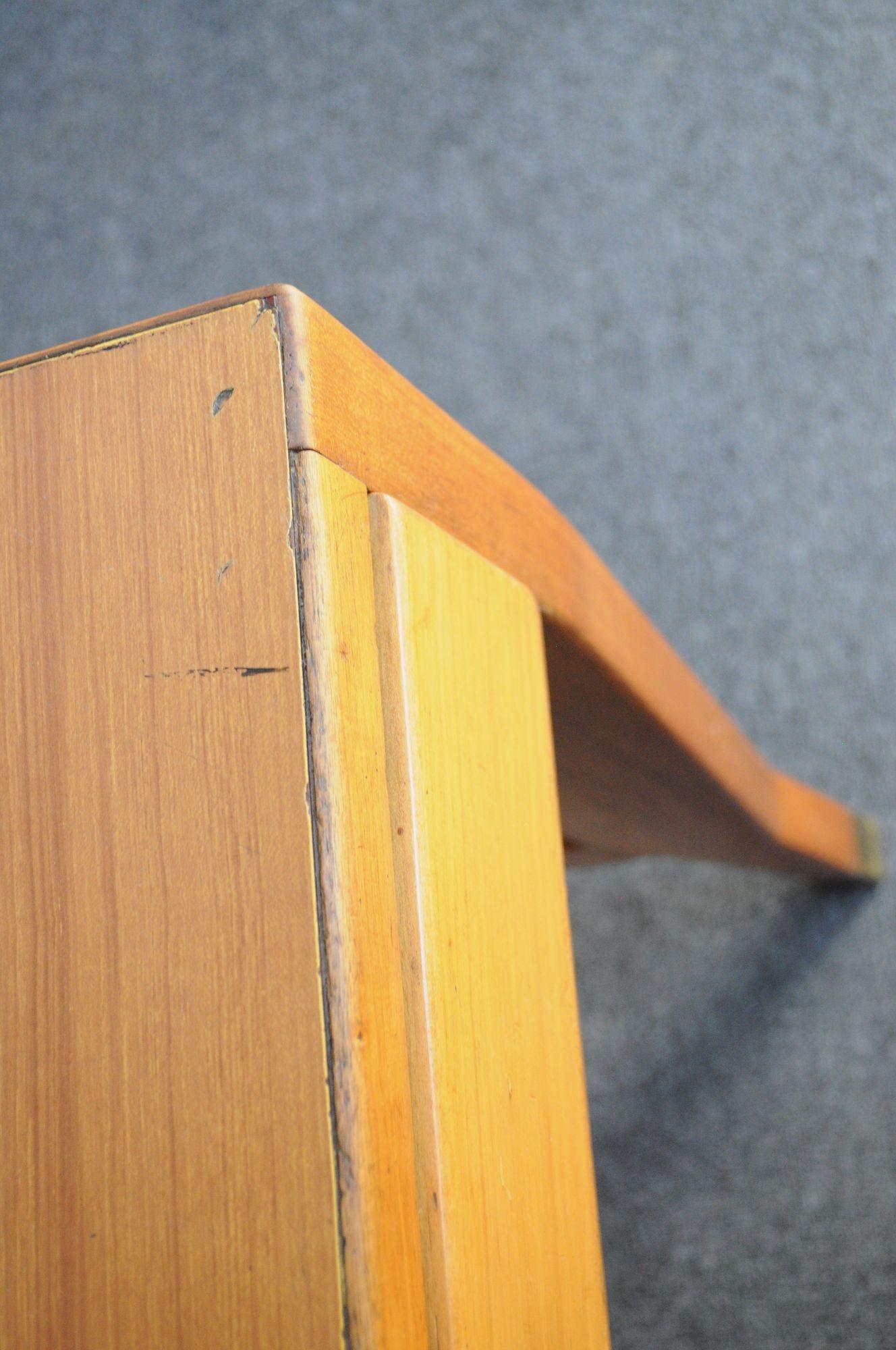 Vintage Gio Ponti BNL Writing Table / Desk in Italian Walnut, Beech and Brass For Sale 5