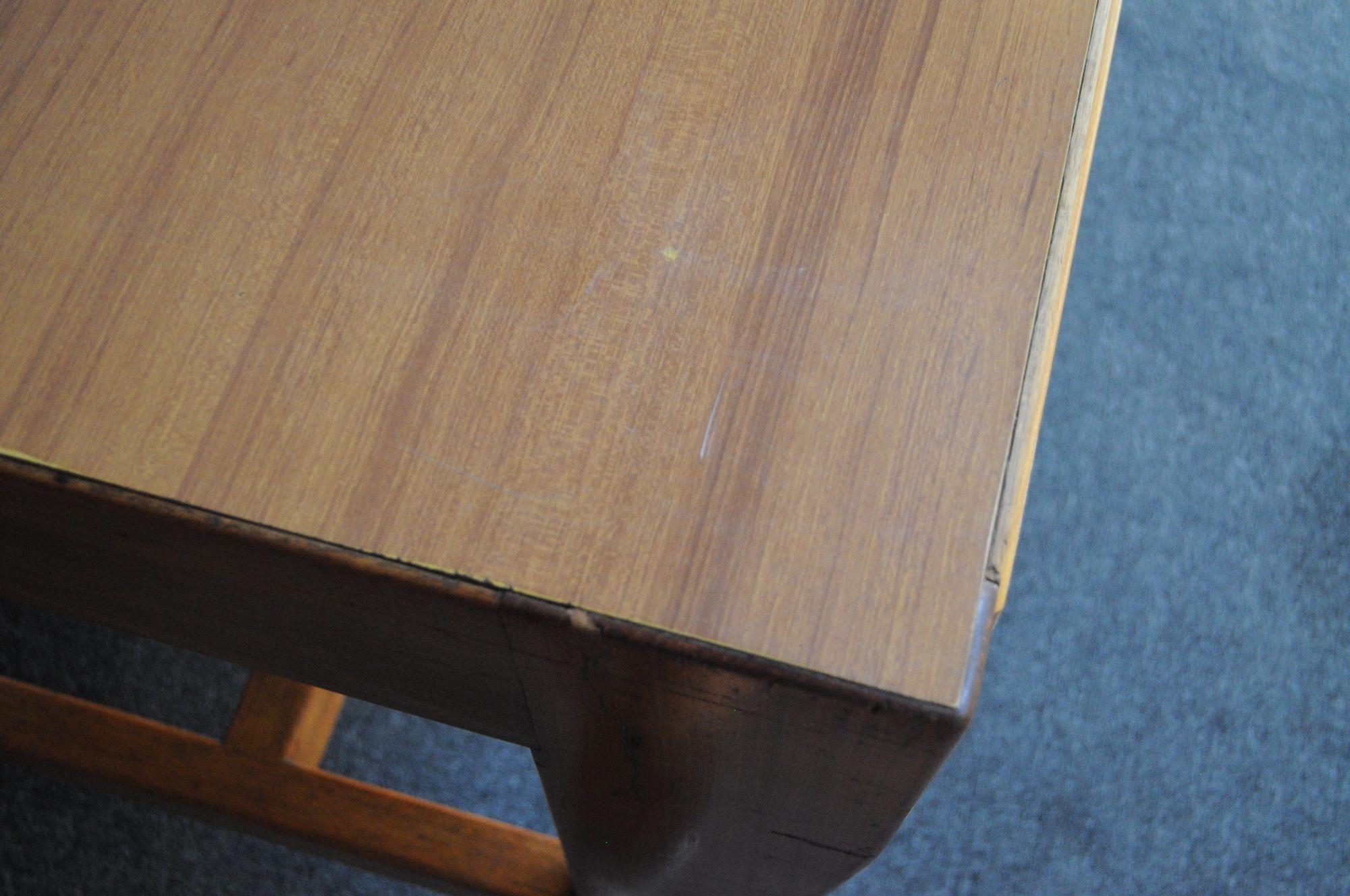 Vintage Gio Ponti BNL Writing Table / Desk in Italian Walnut, Beech and Brass For Sale 9