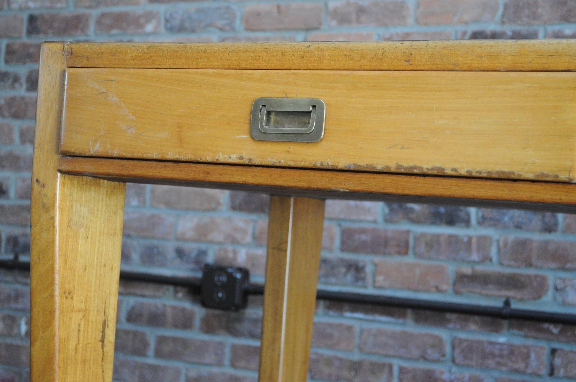 Vintage Gio Ponti BNL Writing Table / Desk in Italian Walnut, Beech and Brass For Sale 2