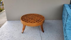 Vintage GIO PONTI Style Grid Pattern Coffee Table With Paddle Legs