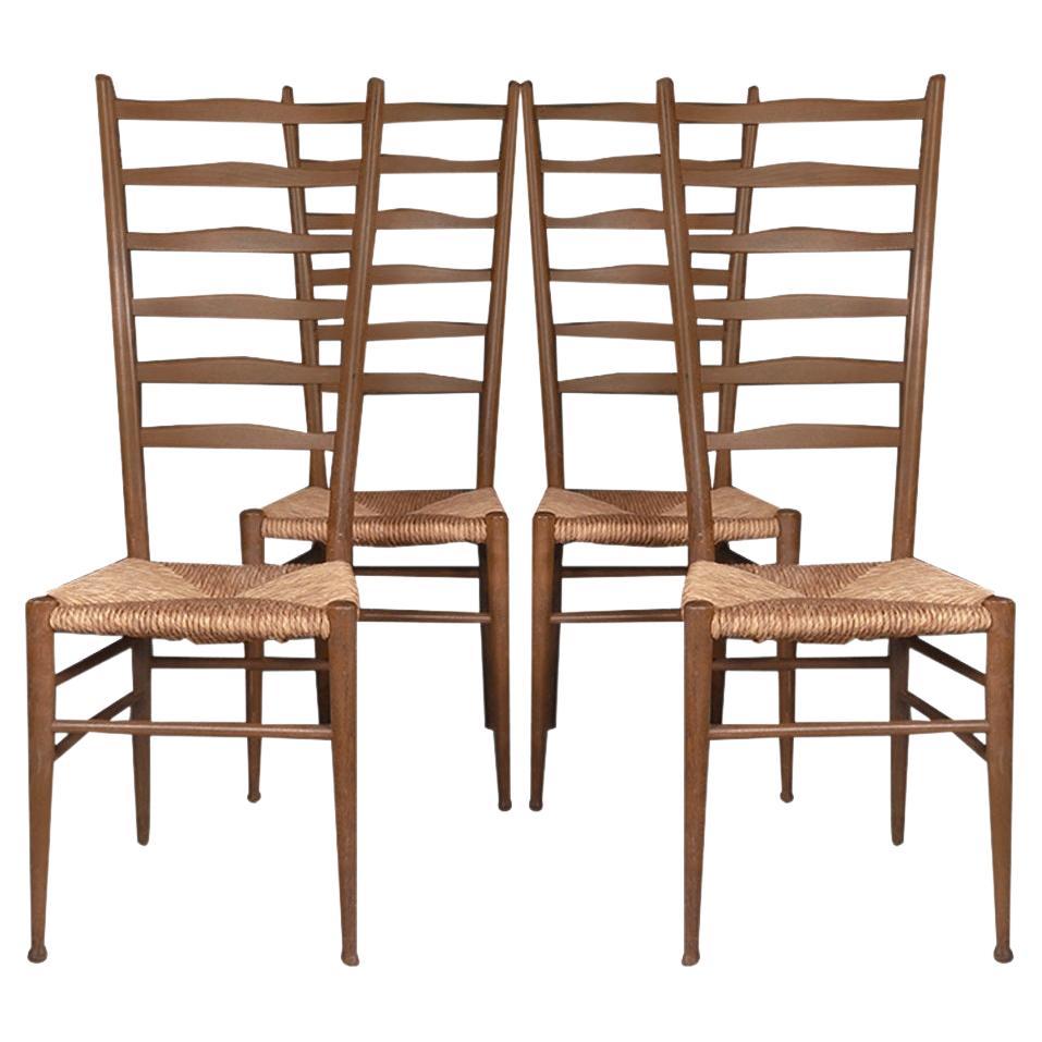 Vintage Gio Ponti Style Italian Ladder Back Chairs 4