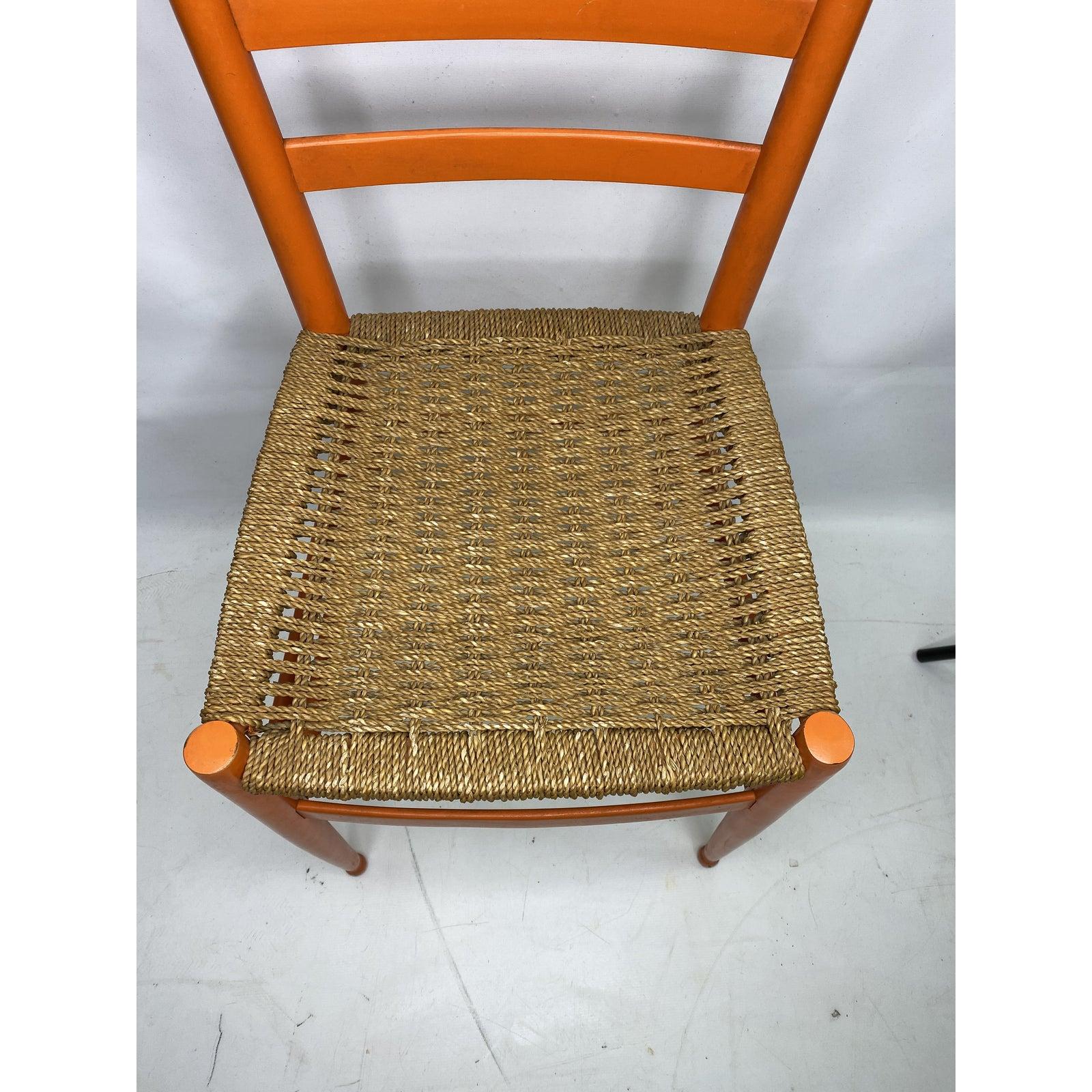 Mid-Century Modern Vintage Gio Ponti Style Orange Chair, Made in Italy For Sale