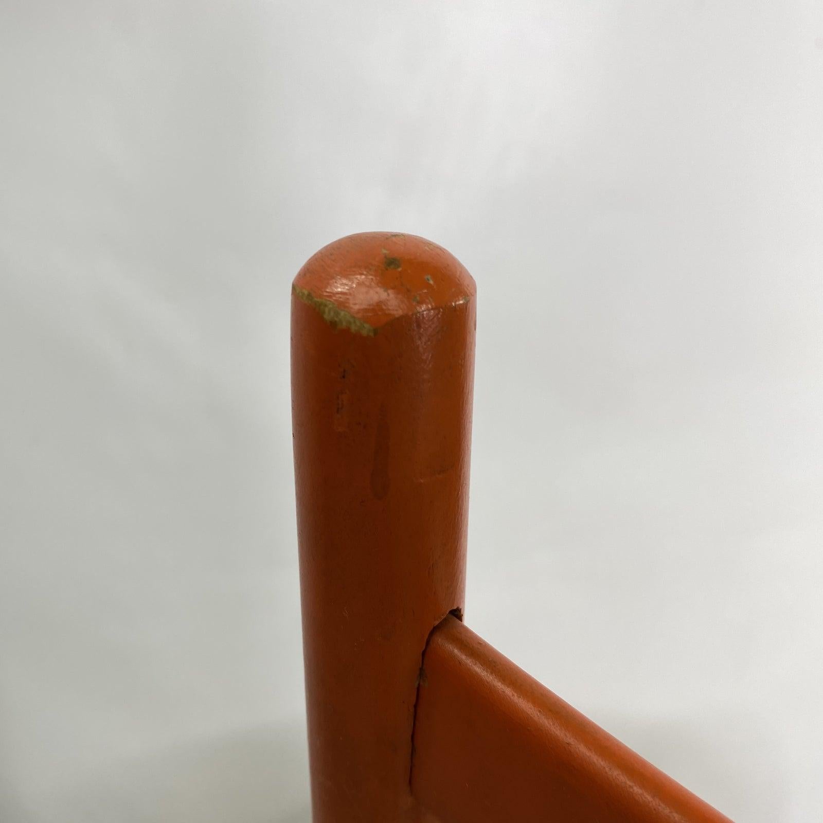 Italian Vintage Gio Ponti Style Orange Chair, Made in Italy For Sale