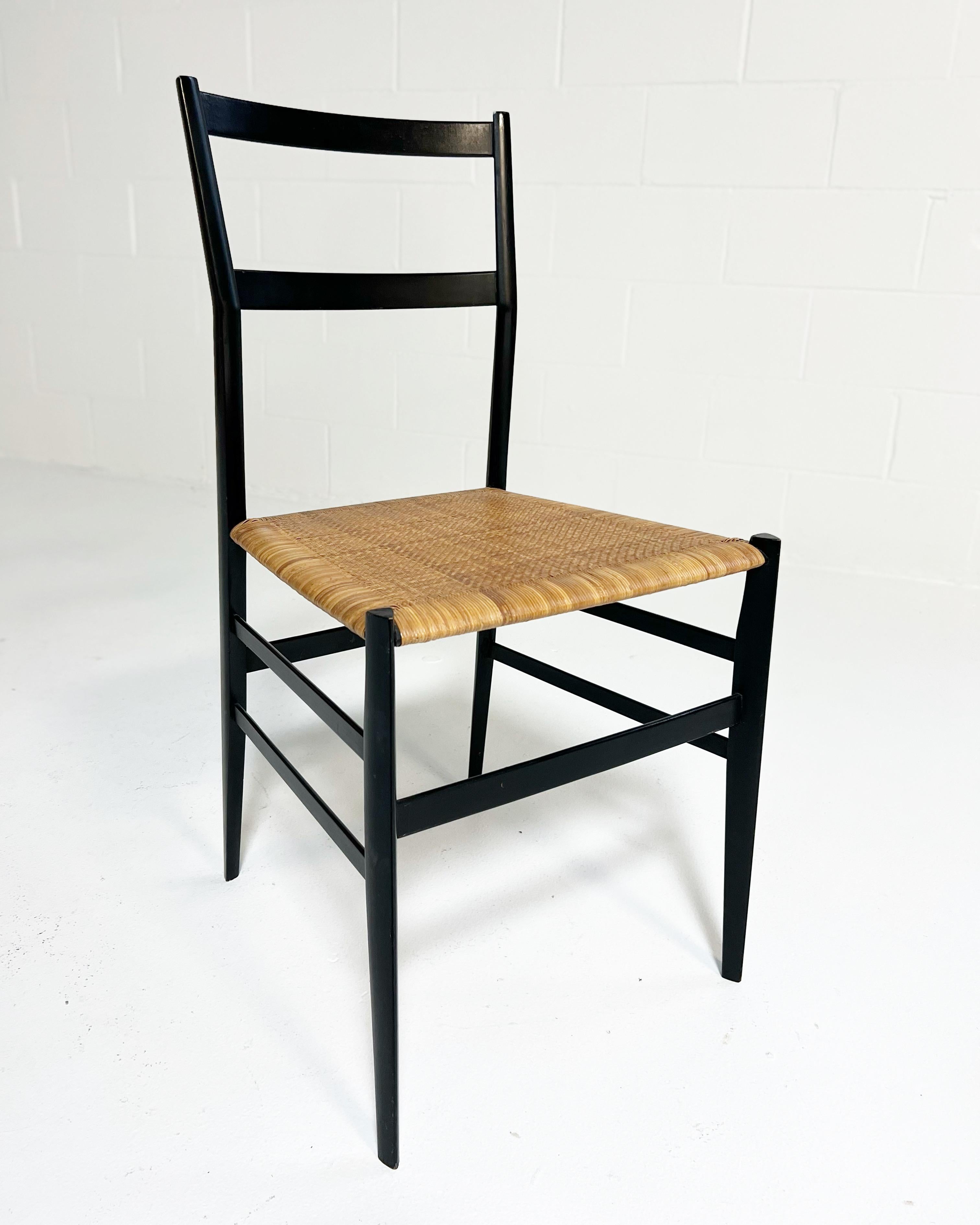 Modern Vintage Gio Ponti Superleggera Dining Chairs, Set of 4