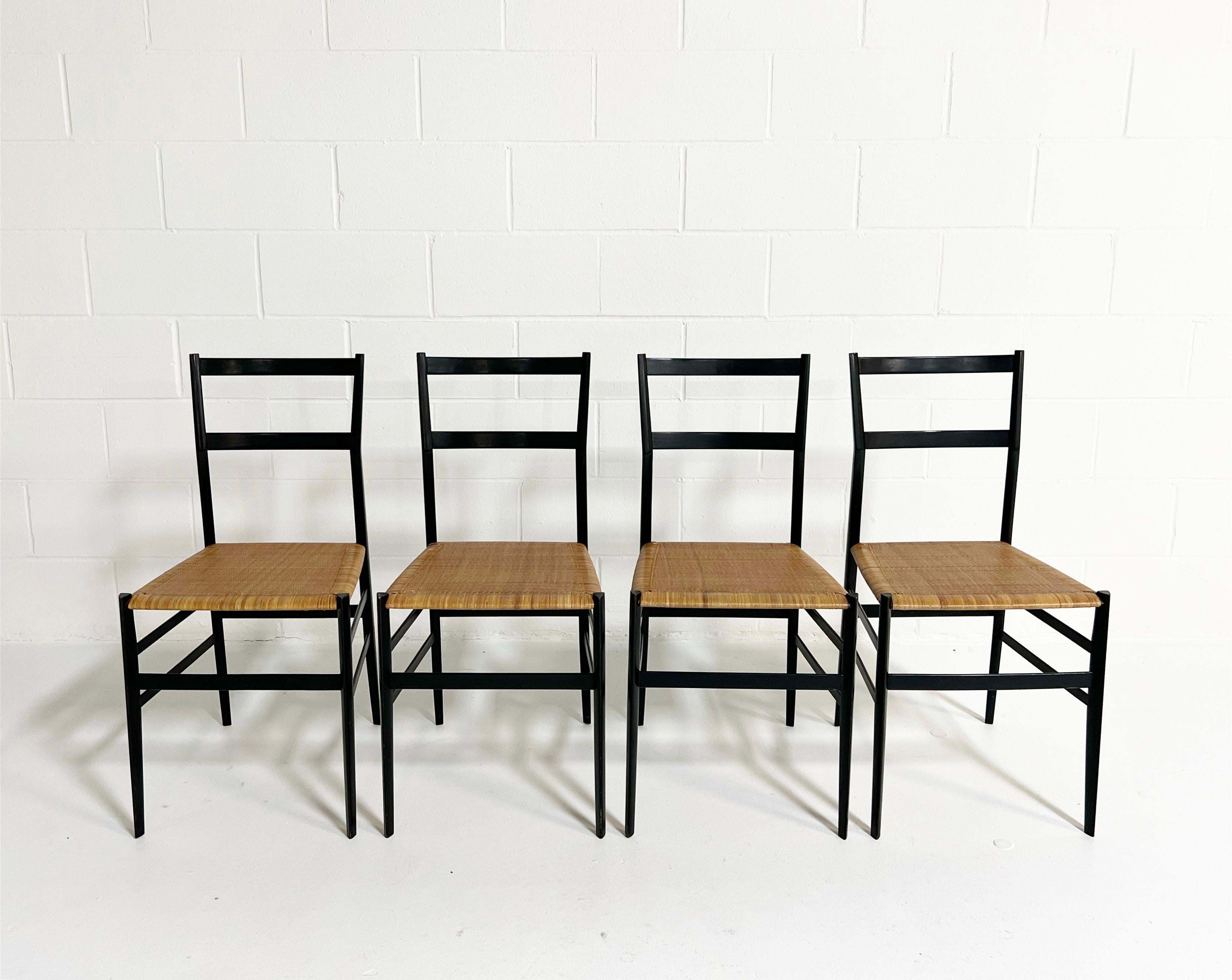 Mid-20th Century Vintage Gio Ponti Superleggera Dining Chairs, Set of 4
