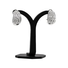 Vintage Giocaroli for Collingwood Diamond 18 Carat White Gold Half-Hoop Earrings