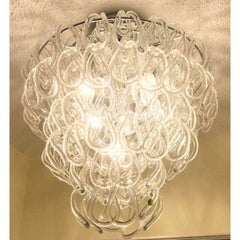 Vintage Giogali 50 Pendant Murano Glass Loop Chandelier