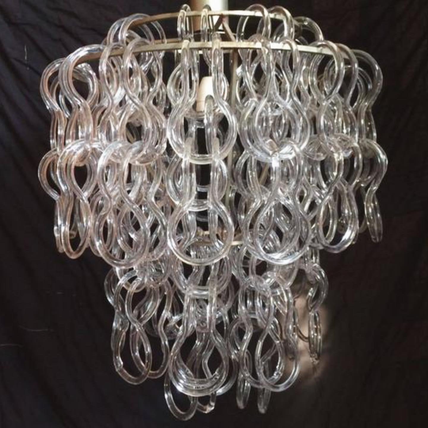 Lustre vintage Giogali 50 pendentif en verre de Murano en vente 1