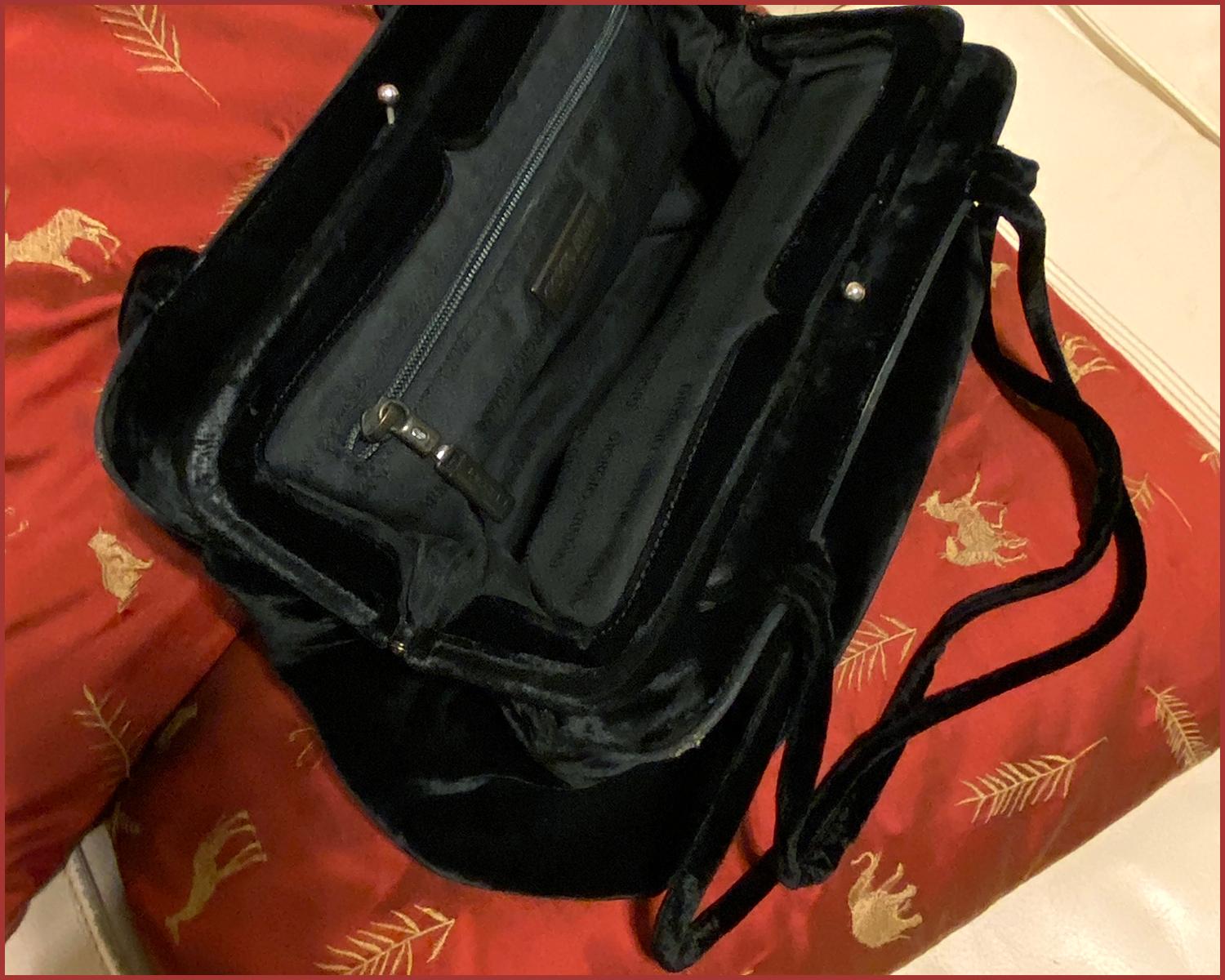 Women's Vintage Giorgio Armani Black Velvet Handbag