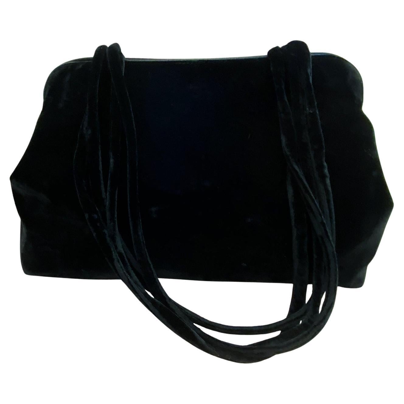 Vintage Giorgio Armani Black Velvet Handbag