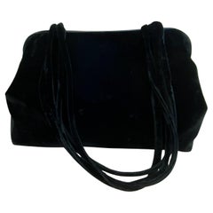 Retro Giorgio Armani Black Velvet Handbag