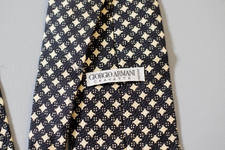 Vintage Giorgio Armani checked all-silk tie For Sale at 1stDibs