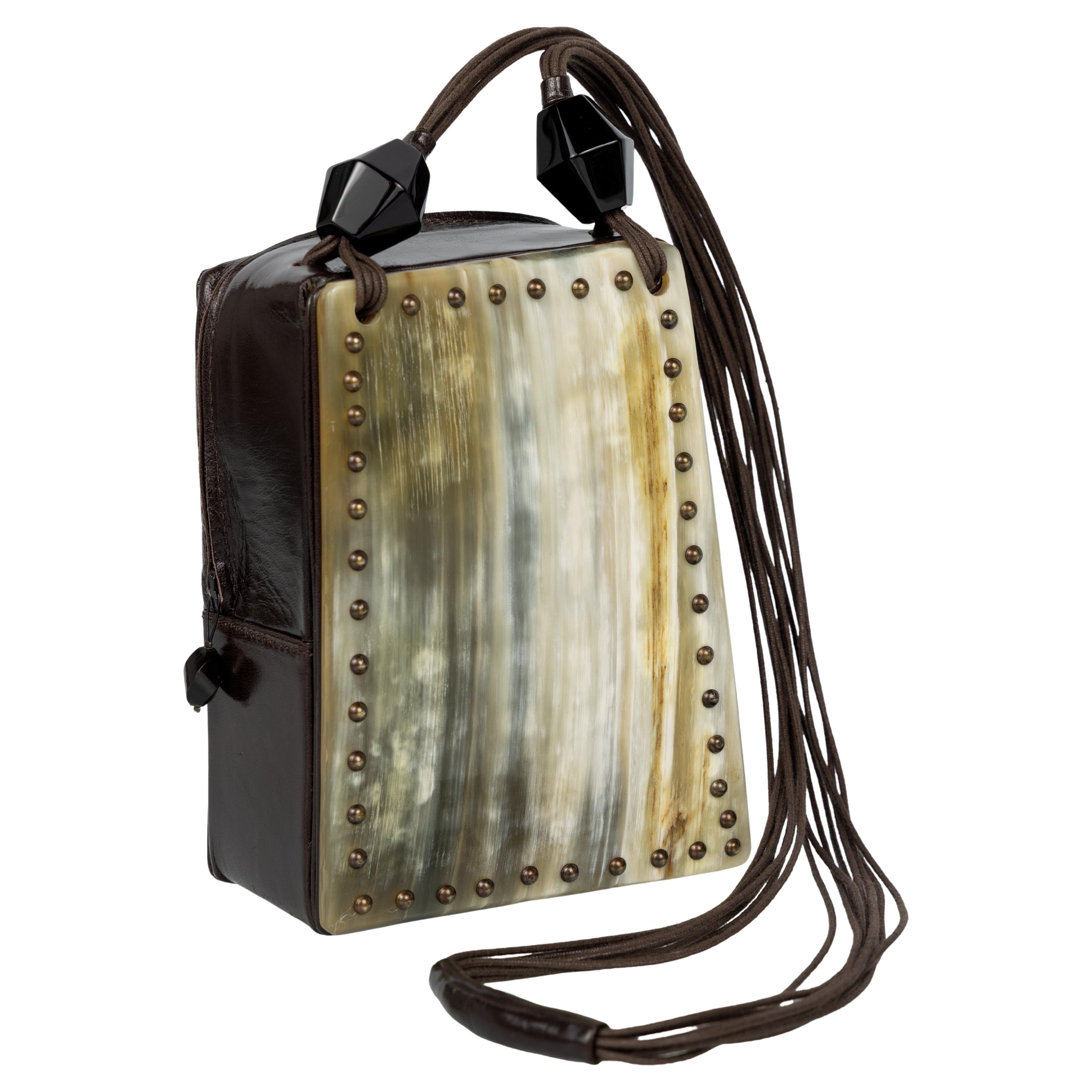 Borsa a tracolla vintage in pelle e corno di Giorgio Armani