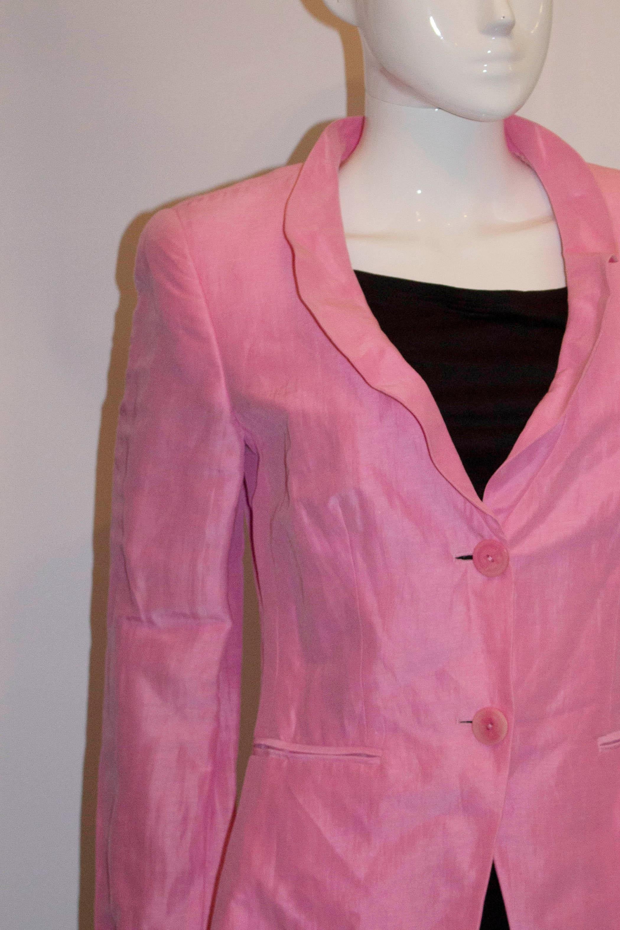 Vintage Giorgio Armani Pink Jacket In Good Condition For Sale In London, GB