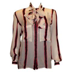 Vintage Giorgio Armani Silk Stripe Blouse
