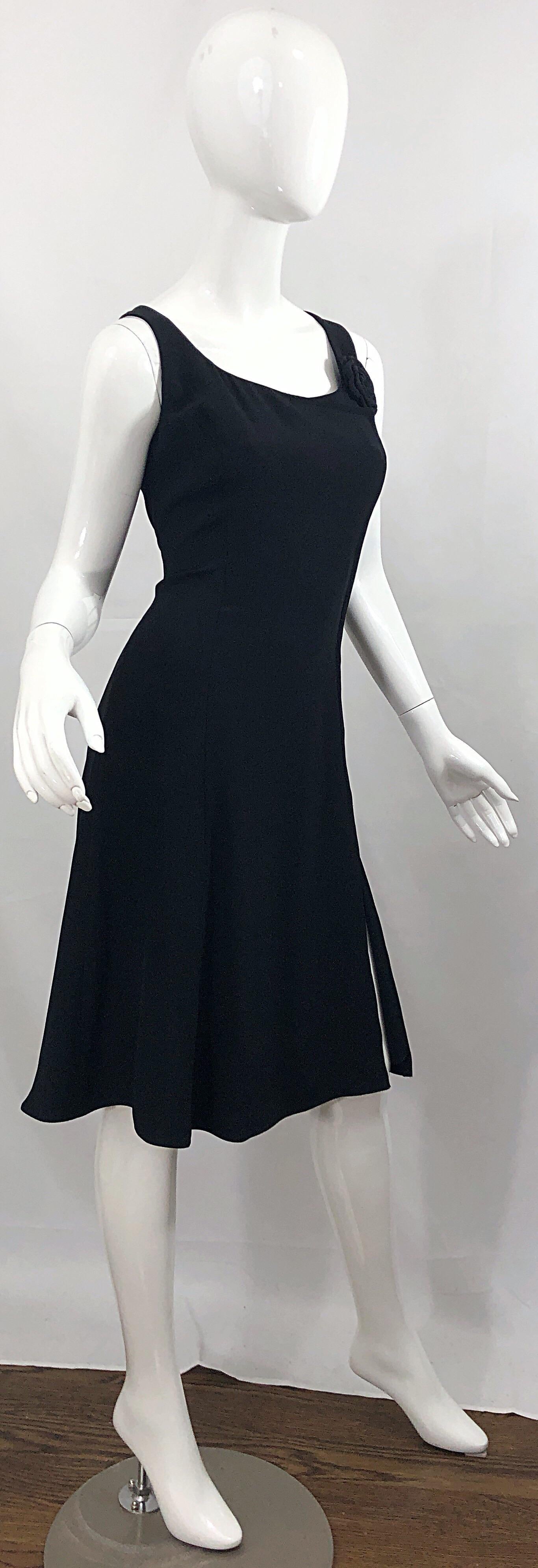 Women's Vintage Giorgio Armani Size 12 / 44 Flirty Little Black Dress 90s