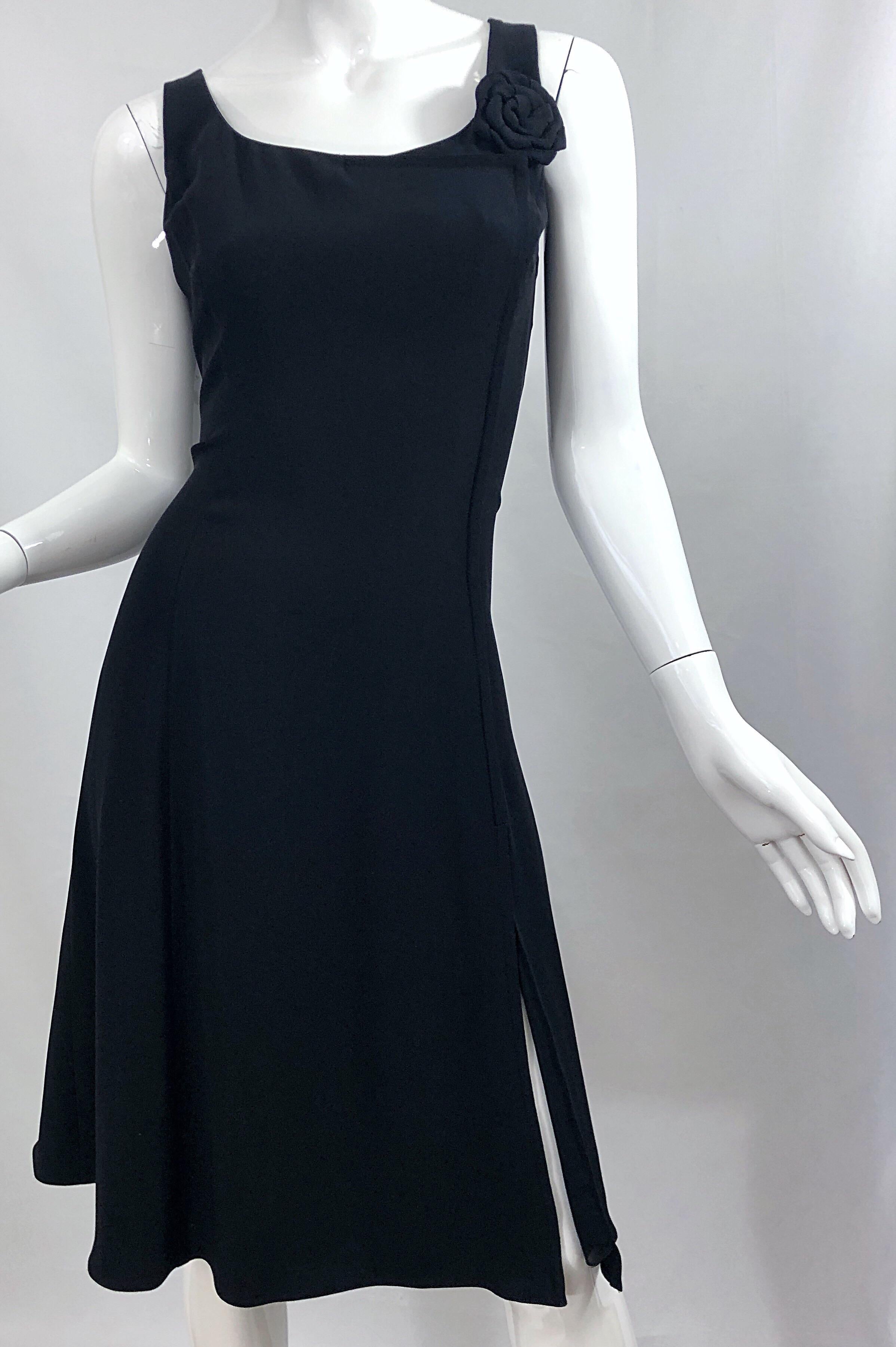 Vintage Giorgio Armani Size 12 / 44 Flirty Little Black Dress 90s 1